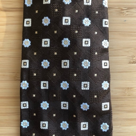 Altea Brown & Tan Silk Neck Tie - Picture 5 of 6